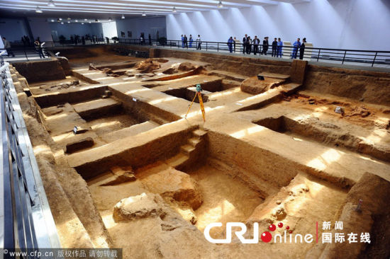 2011年9月30日，西安，秦始皇陵9901、0006陪葬坑陈列厅试开放运行。图片来源：cfp