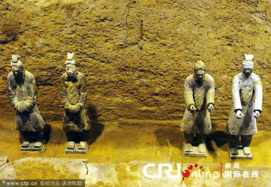 2011年9月30日，西安，秦始皇陵9901、0006陪葬坑陈列厅试开放运行。图片来源：cfp