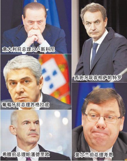 欧债危机促成欧洲五国领导人更迭